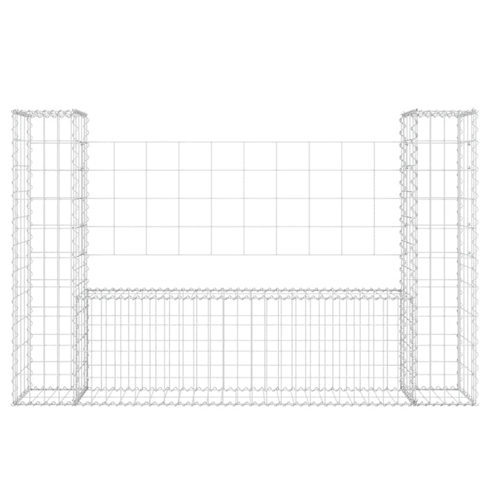 Cesto Gabbione a U con 2 Pali in Ferro 140x20x100 cm 151275