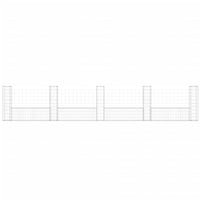 Cesto Gabbione a U con 5 Pali in Ferro 500x20x100 cm 151278