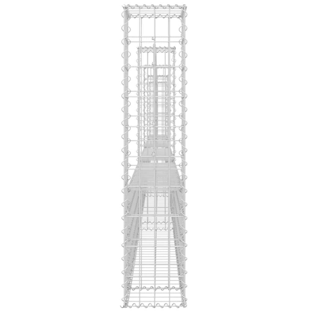 Cesto Gabbione a U con 5 Pali in Ferro 500x20x100 cm 151278