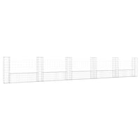 Cesto Gabbione a U con 6 Pali in Ferro 620x20x100 cm cod mxl 19137