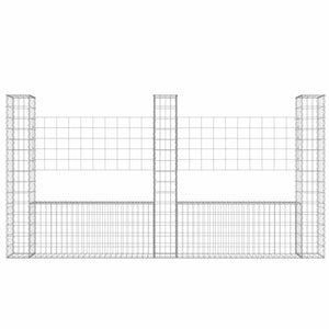 Cesto Gabbione a U con 3 Pali in Ferro 260x20x150 cm cod mxl 20489