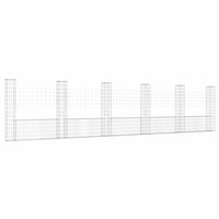 Cesto Gabbione a U con 6 Pali in Ferro 620x20x150 cm