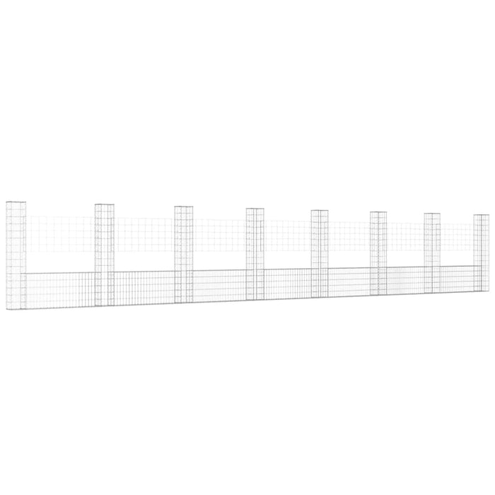 Gabbione a U con 8 Pali in Ferro 860x20x150 cm cod mxl 12338