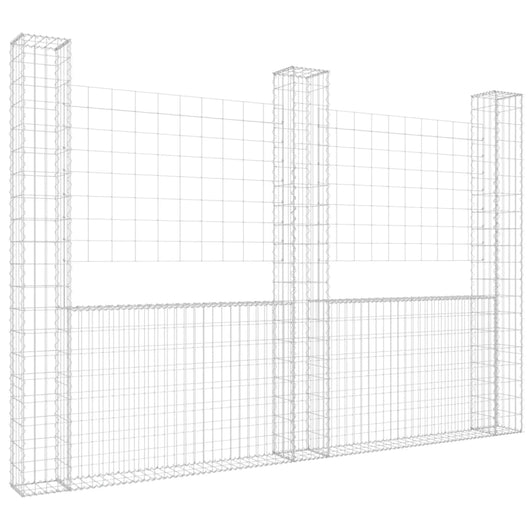 Gabbione a U con 3 Pali in Ferro 260x20x200 cm 151290