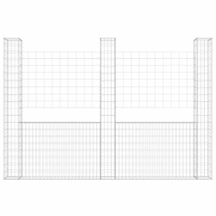 Gabbione a U con 3 Pali in Ferro 260x20x200 cm cod mxl 24951