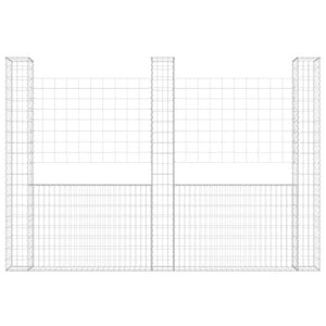 Gabbione a U con 3 Pali in Ferro 260x20x200 cm 151290