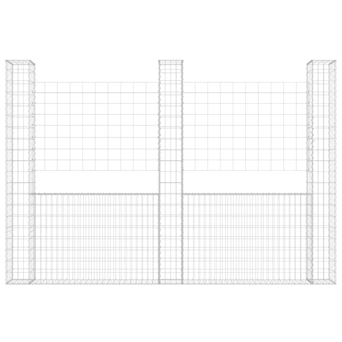 Gabbione a U con 3 Pali in Ferro 260x20x200 cm 151290