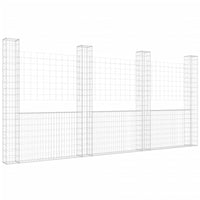 Gabbione a U con 4 Pali in Ferro 380x20x200 cm 151291