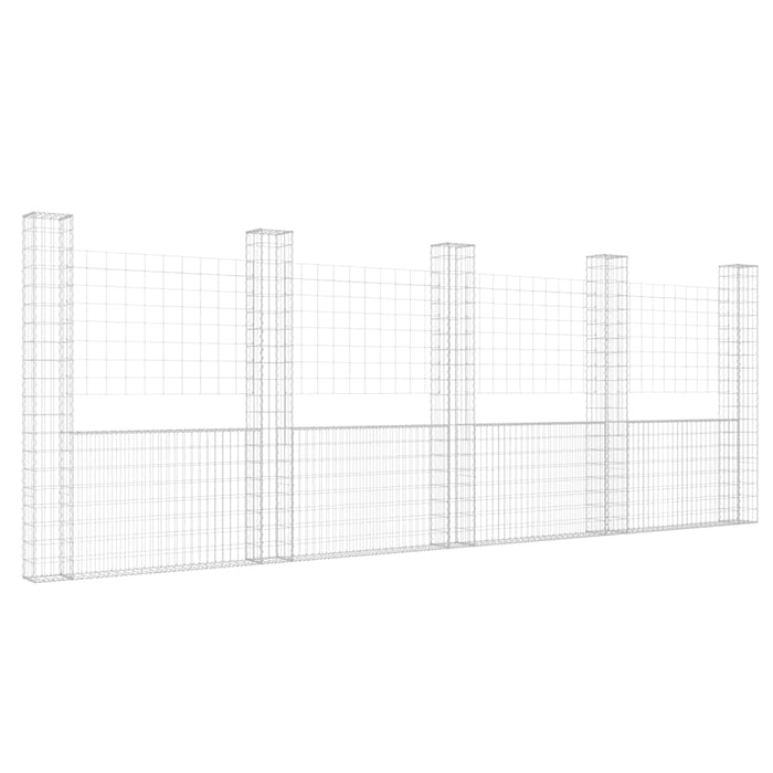 Gabbione a U con 5 Pali in Ferro 500x20x200 cm 151292