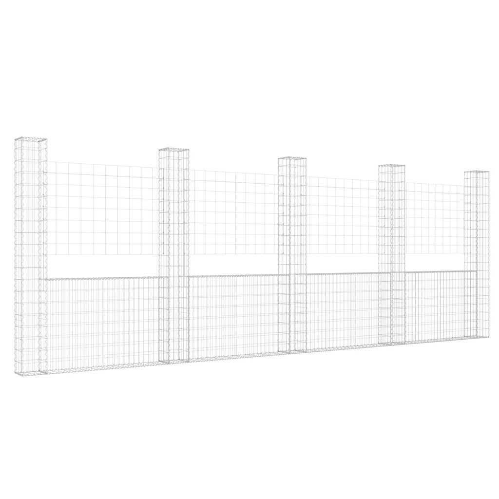 Gabbione a U con 5 Pali in Ferro 500x20x200 cm cod mxl 16078