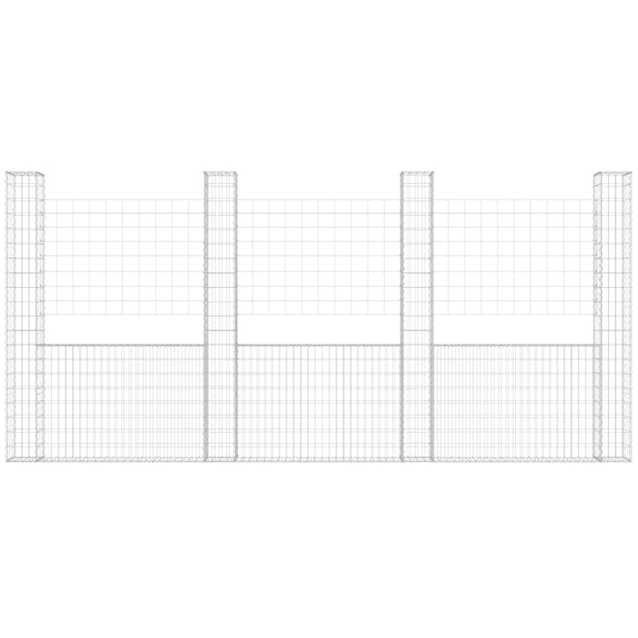 Gabbione a U con 5 Pali in Ferro 500x20x200 cm 151292