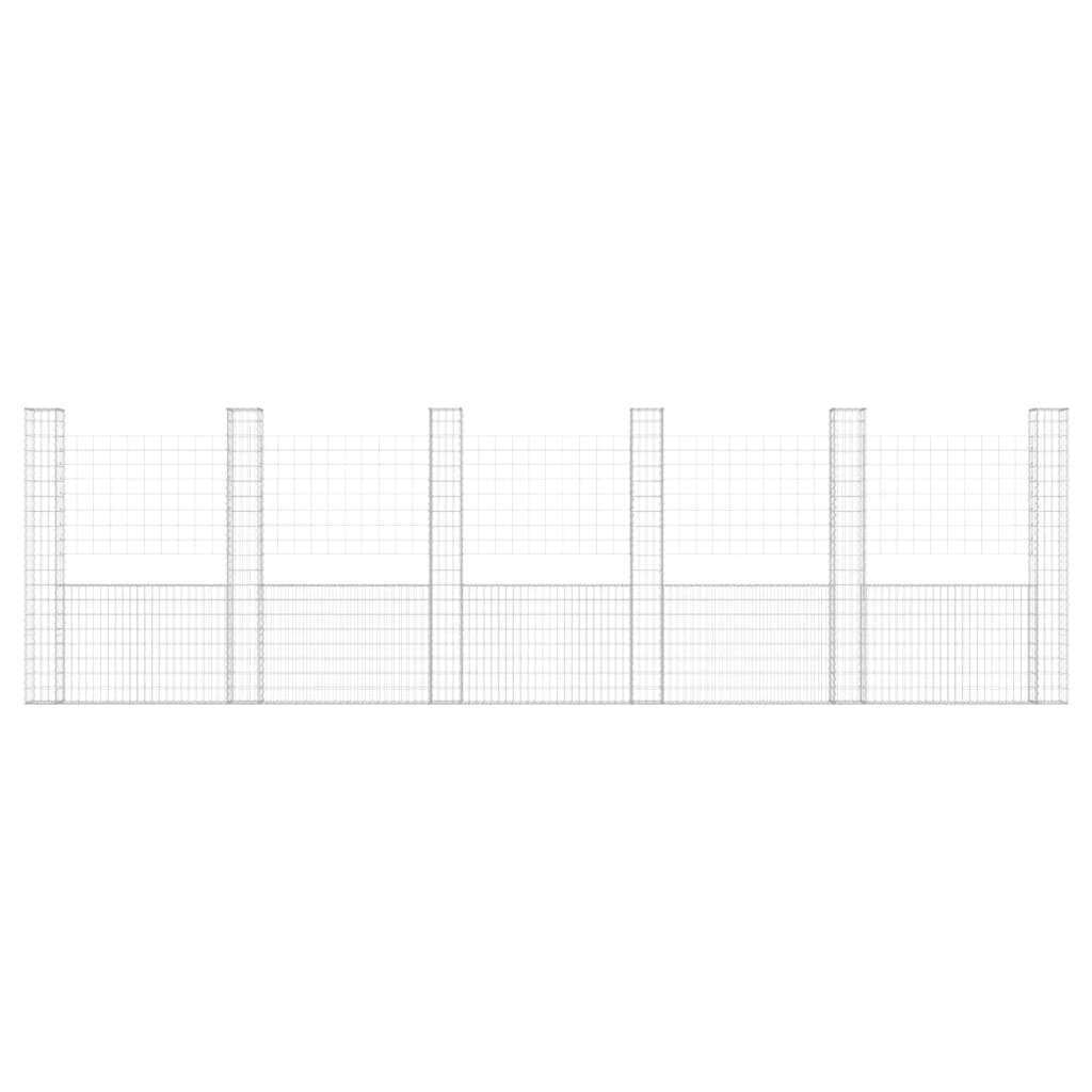 Gabbione a U con 6 Pali in Ferro 620x20x200 cm 151293