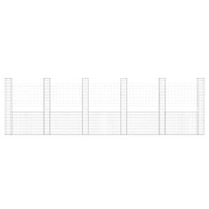 Gabbione a U con 6 Pali in Ferro 620x20x200 cm 151293