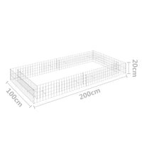 Gabbione Letto Rialzato in Acciaio Zincato 200x100x20 cm cod mxl 47525