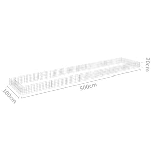 Gabbione Letto Rialzato in Acciaio Zincato 500x100x20 cm