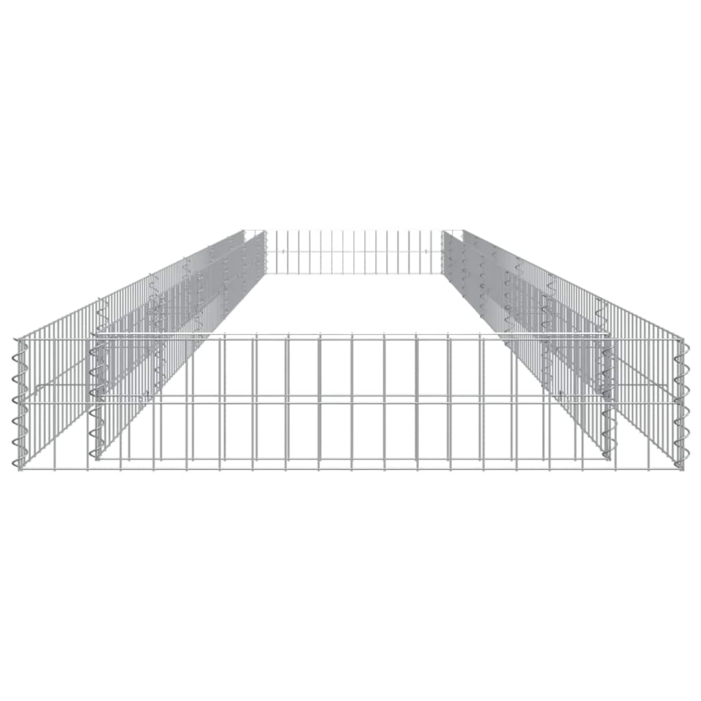 Gabbione Letto Rialzato in Acciaio Zincato 600x100x20 cm 151316