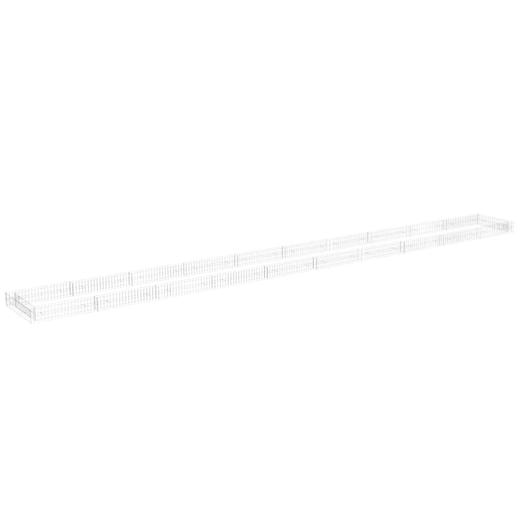 Gabbione Letto Rialzato in Acciaio Zincato 1000x100x20 cm