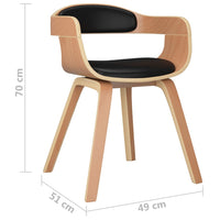 Sedie da Pranzo 6 pz Nere in Legno Curvato e Similpelle cod mxl 28160