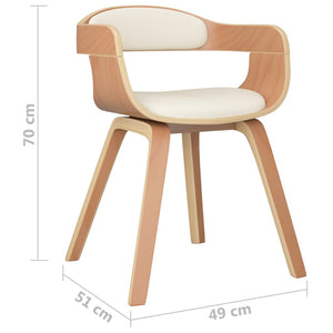 Sedie da Pranzo 6 pz Crema in Legno Curvato e Similpelle cod mxl 23032