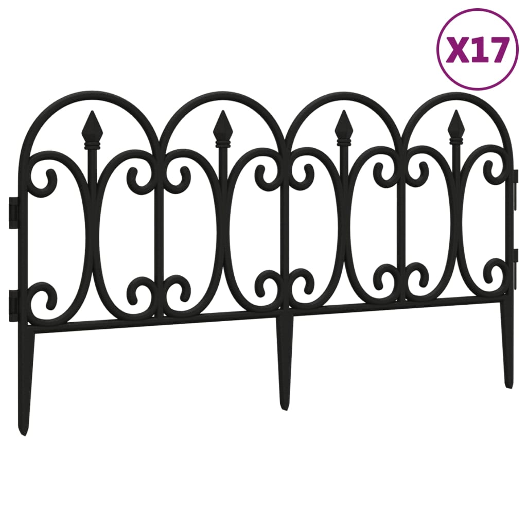 Bordi per Prato 17 pz Neri 10 m in PP 318293