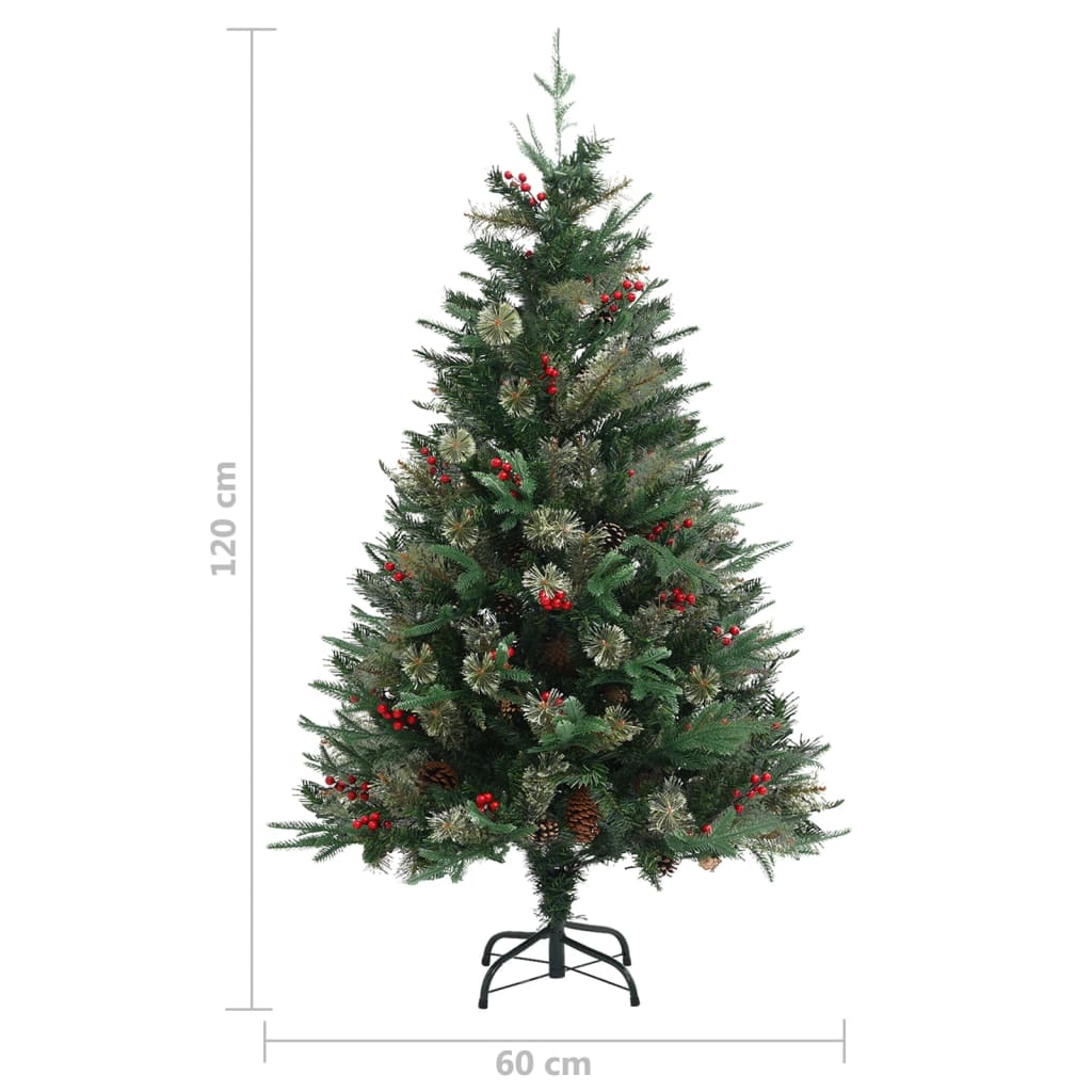 Albero di Natale con Pigne Verde 120 cm in PVC e PE 340525