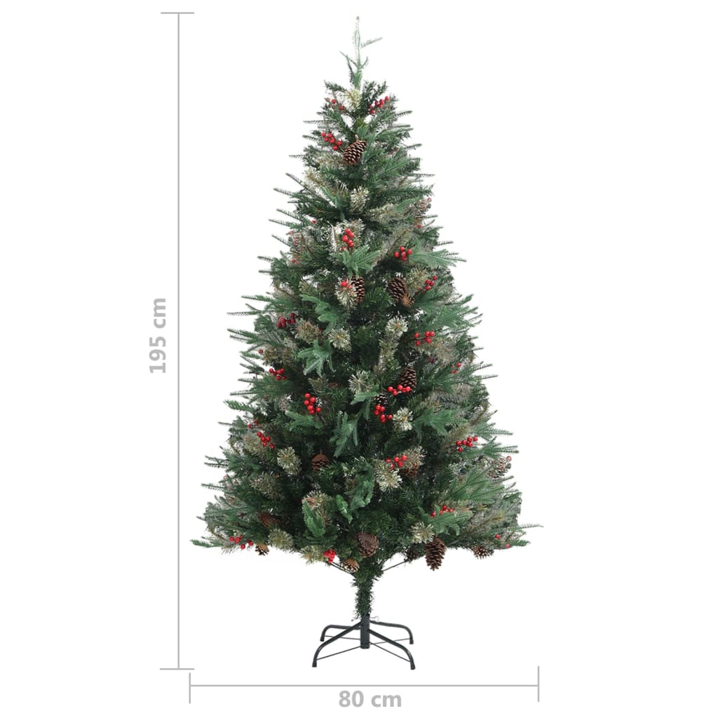 Albero di Natale con Pigne Verde 195 cm PVC e PE 340527