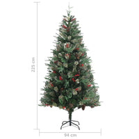 Albero di Natale con Pigne Verde 225 cm in PVC e PE 340528