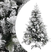 Albero di Natale con Neve Floccata e Pigne 150 cm in PVC e PE cod mxl 15511
