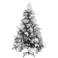 Albero di Natale con Neve Floccata e Pigne 150 cm in PVC e PE cod mxl 15511