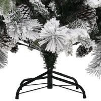 Albero di Natale con Neve Floccata e Pigne 150 cm in PVC e PE cod mxl 15511