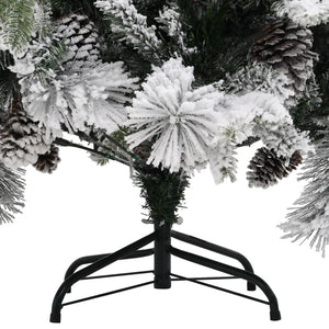 Albero di Natale con Neve Floccata e Pigne 150 cm in PVC e PE cod mxl 15511
