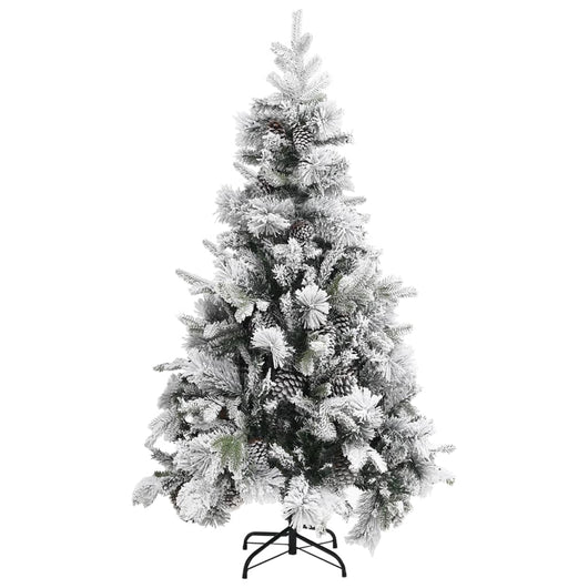 Albero di Natale con Neve Floccata e Pigne 195 cm PVC e PE 340531