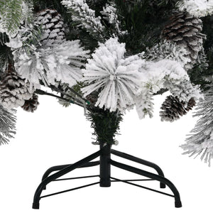Albero di Natale con Neve Floccata e Pigne 195 cm PVC e PE 340531