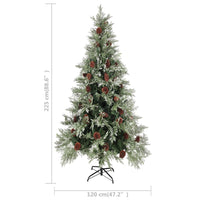 Albero di Natale con Pigne-Albero Natalizio Verde e Bianco 225 cm in PVC e PE