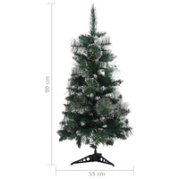 Albero di Natale Artificiale Supporto Verde e Bianco 90 cm PVC 340540