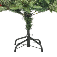 Albero di Natale Preilluminato con Pigne Verde 150 cm PVC e PE 3094556