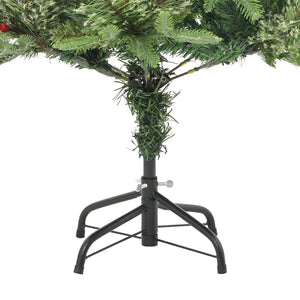 Albero di Natale Preilluminato con Pigne Verde 150 cm PVC e PE 3094556