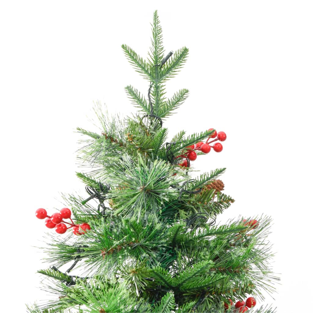 Albero di Natale con LED e Pigne Verde 225 cm in PVC e PE cod mxl 17934
