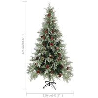 Albero di Natale con LED e Pigne Verde e Bianco 225 cm PVC e PE cod mxl 17955