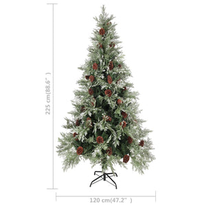 Albero di Natale con LED e Pigne Verde e Bianco 225 cm PVC e PE cod mxl 17955