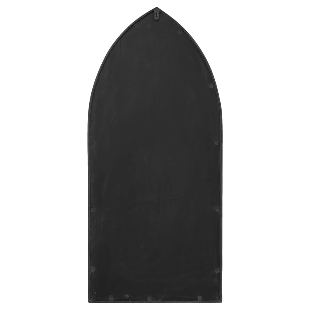 Specchio da Giardino Nero 100x45 cm in Ferro per Uso Esterno