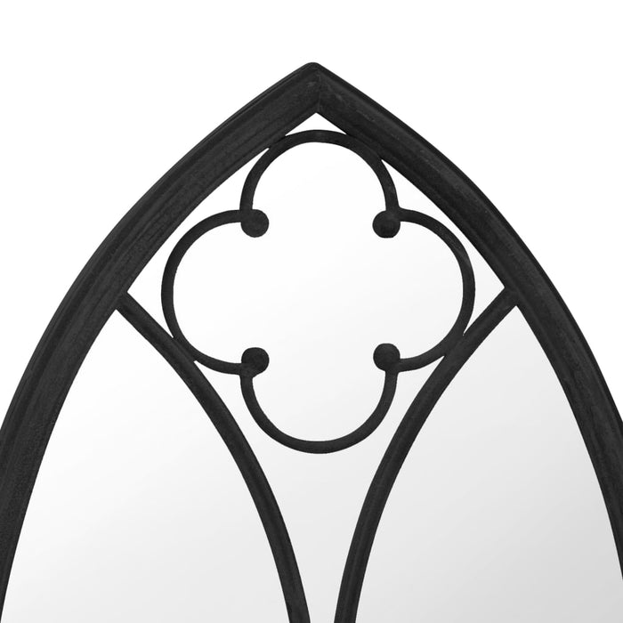 Specchio da Giardino-Specchio Decorativo-Specchio Esterno Nero 70x30 cm in Ferro per Uso Esterno 376422