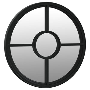 Specchio da Giardino-Specchio retrovisore Nero 60x4 cm in Ferro Rotondo da Esterno