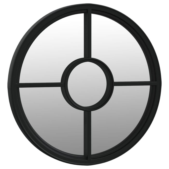 Specchio da Giardino-Specchio retrovisore Nero 60x4 cm in Ferro Rotondo da Esterno