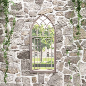 Specchio da Giardino-Specchio Decorativo-Specchio Esterno Sabbia 100x45 cm in Ferro per Uso Esterno 304293