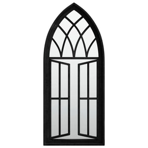 Specchio da Giardino-Specchio Decorativo-Specchio Esterno Nero 70x30 cm in Ferro per Uso Esterno 288469