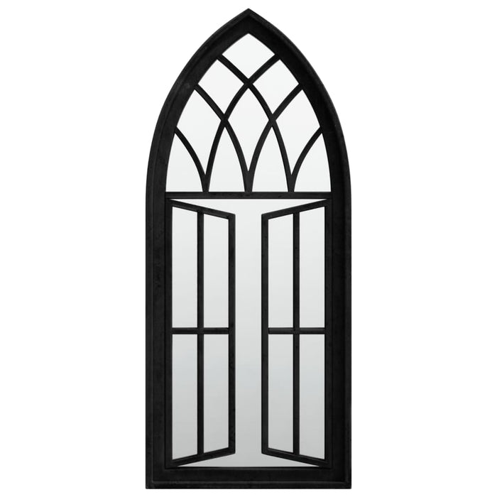 Specchio da Giardino-Specchio Decorativo-Specchio Esterno Nero 70x30 cm in Ferro per Uso Esterno 288469
