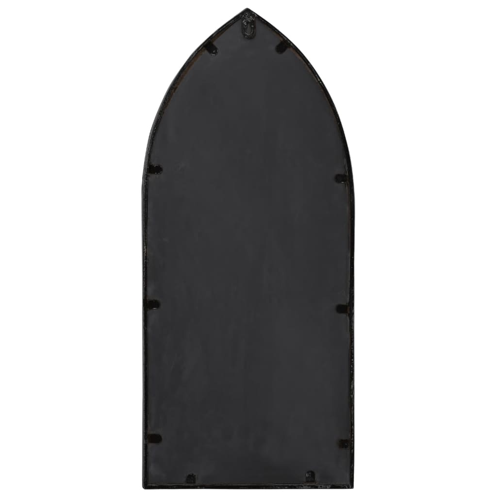 Specchio da Giardino Nero 70x30 cm in Ferro per Uso Esterno