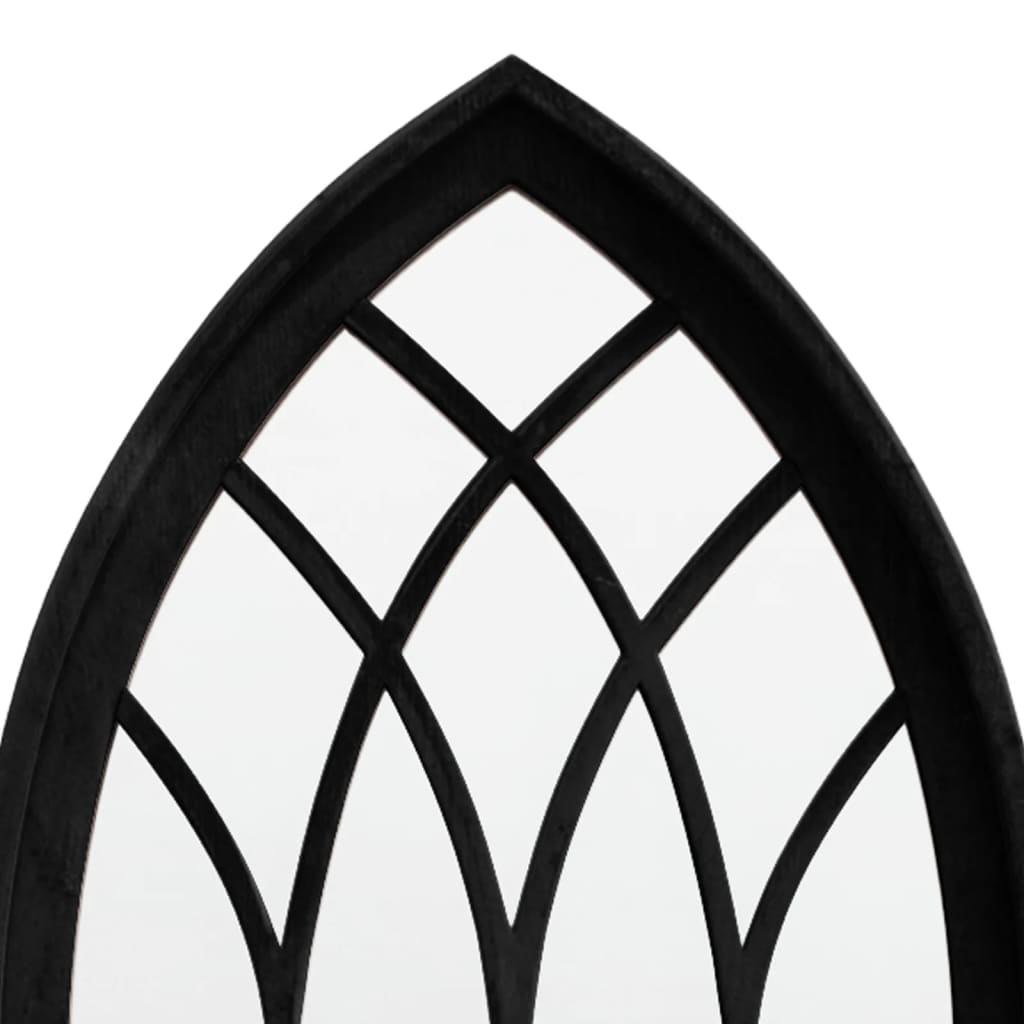 Specchio da Giardino-Specchio Decorativo-Specchio Esterno Nero 70x30 cm in Ferro per Uso Esterno 288469