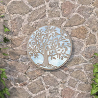 Specchio da Giardino-Specchio Decorativo-Specchio Esterno Sabbia 40x2,5 cm in Ferro Rotondo Esterno